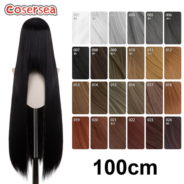 Over 100 Colors 100cm Long Straight Pure Color Cosplay Wigs