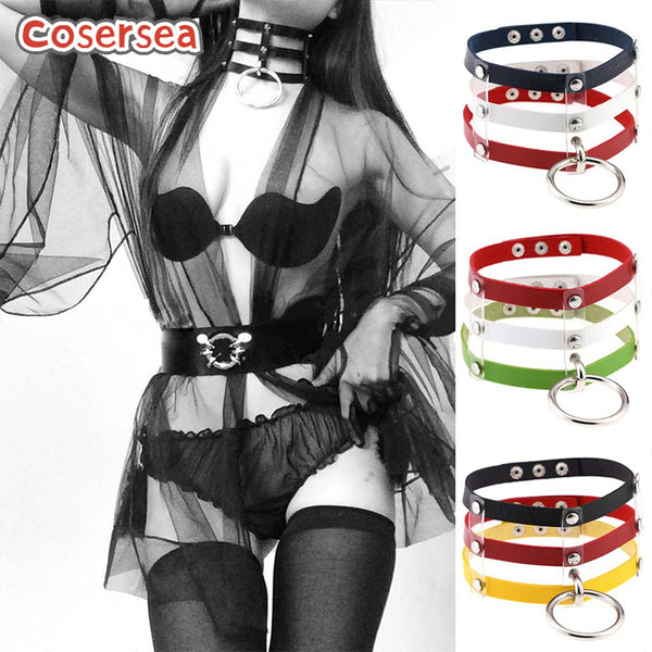 11 Colors Fashionable Personality Harajuku Gothic Punk Rivet Collar Three Row Necklace Choker