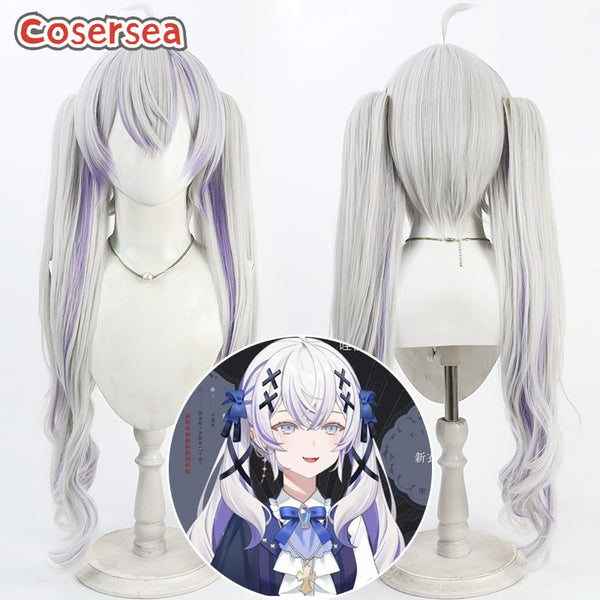 Virtual YouTuber Blanche Fleur Higashi Yukihasu 90cm Ponytail Cosplay Wigs
