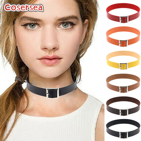 14 Colors Sweetheart Retro Harajuku Punk Rock PU Leather Neck Strap Cosplay Choker
