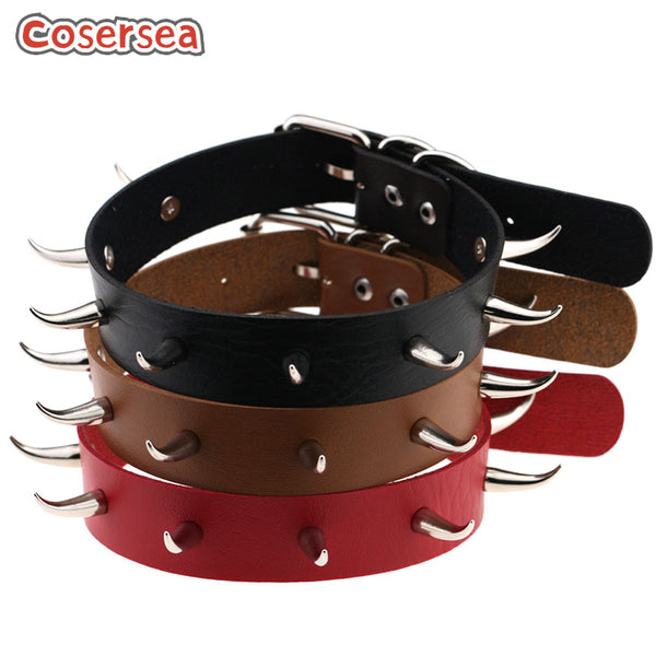 15 Colors Wholesale Jewelry Nightclub Queen Punk Style Pointed Nail Rivet Neck Strap