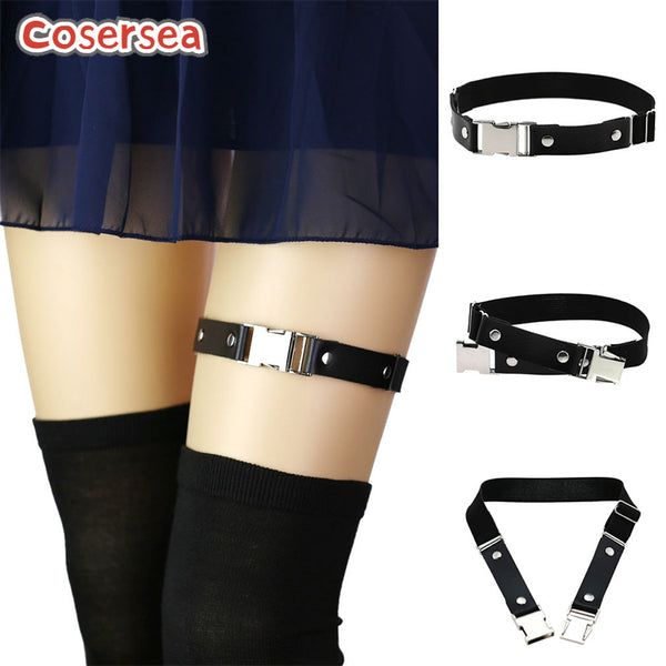 16 Colors Alloy Buckle Gothic Punk Elastic PU Leather Adjustable Thigh Ring Garter Belt