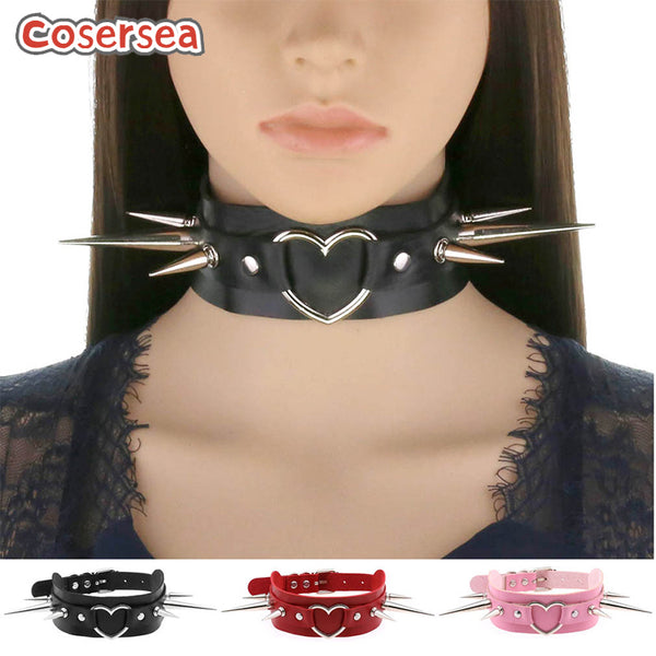 16 Colors Cross Border Punk Long Pointed Nail Neck Chain Love Heart Collarbone Necklace