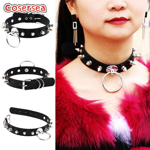16 Colors European PU Leather Collars Necklace Nightclub Rivet Cosplay Choker