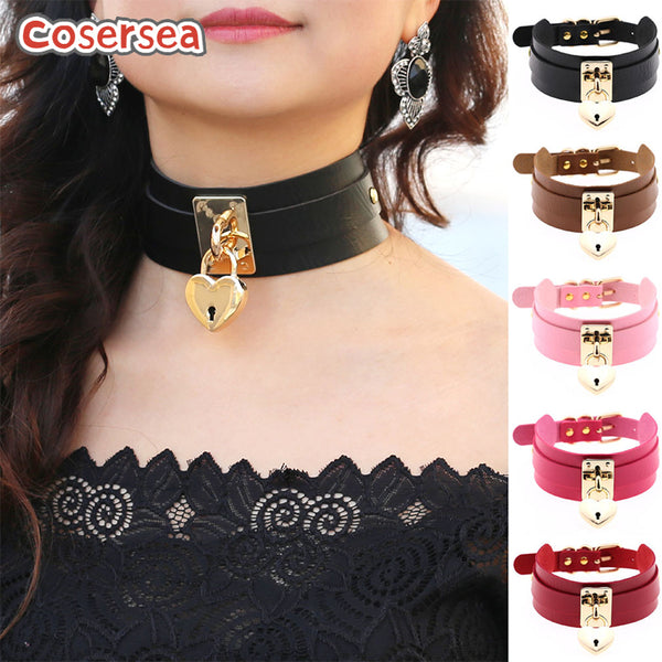 16 Colors Exaggerated Personality Double-layer PU Leather Nightclub Collar Chain