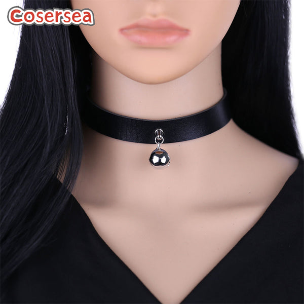 16 Colors Exquisite Collar Collarbone Chain Bell Pendant Neck Strap PU Leather Choker
