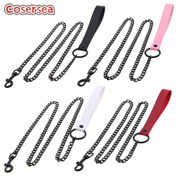16 Colors Gothic Style PU Leather Leash Dog Chain Pet Couple Sex Toy Chain Rope