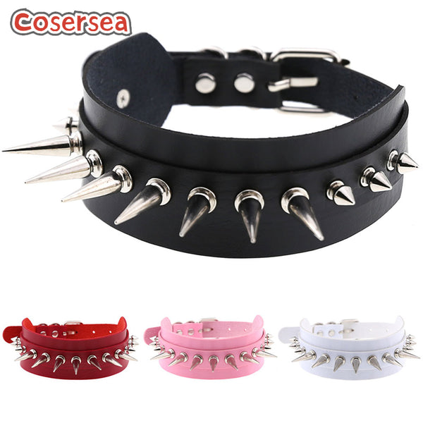 16 Colors Harajuku Punk Pointed Nail Rivet Collar Neck Strap Handmade Necklace Choker