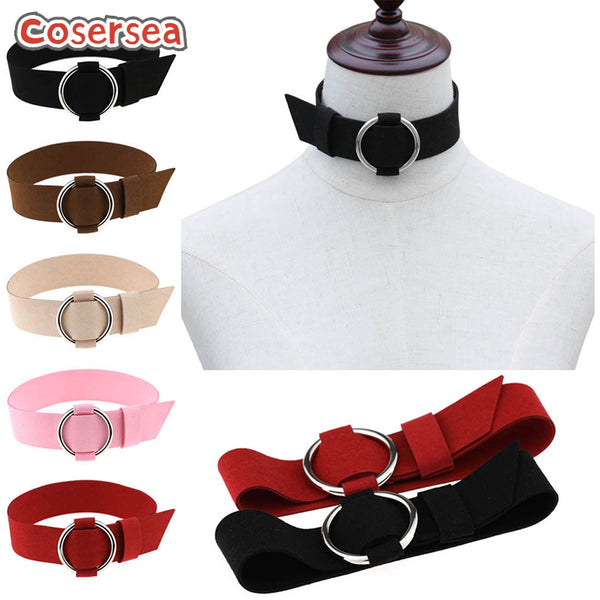 16 Colors Korean Metal Loop Velvet Strap Necklace Collarbone Neck Strap