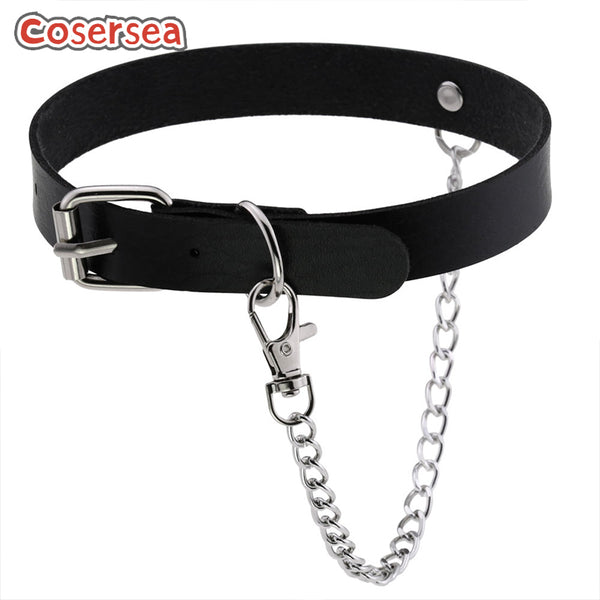 16 Colors New Trendy Collar Collarbone Necklace Chain Punk Neck Strap PU Leather Choker