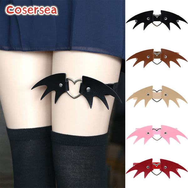 16 Colors Personality Halloween Christmas Leg Accessories Angel Wing PU Leather Leg Rings