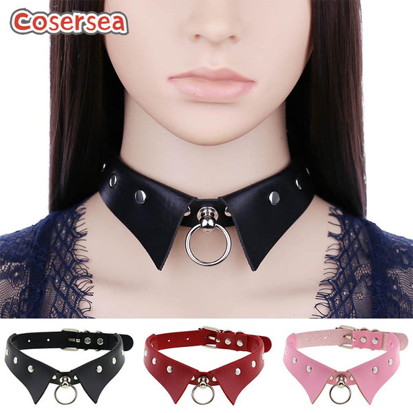 16 Colors Punk Gothic PU Leather Collar Necklace Collarbone Neck Strap Choker