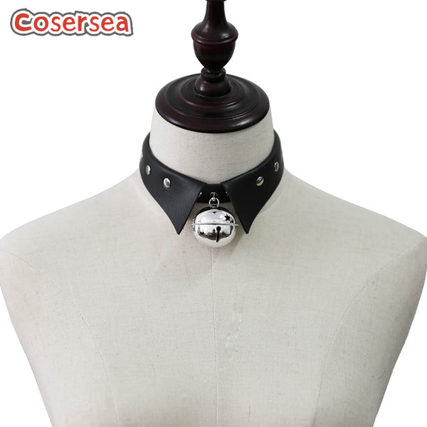 16 Colors Punk Gothic PU Leather Collar Necklace Trendy Bell Pendant Collarbone Choker