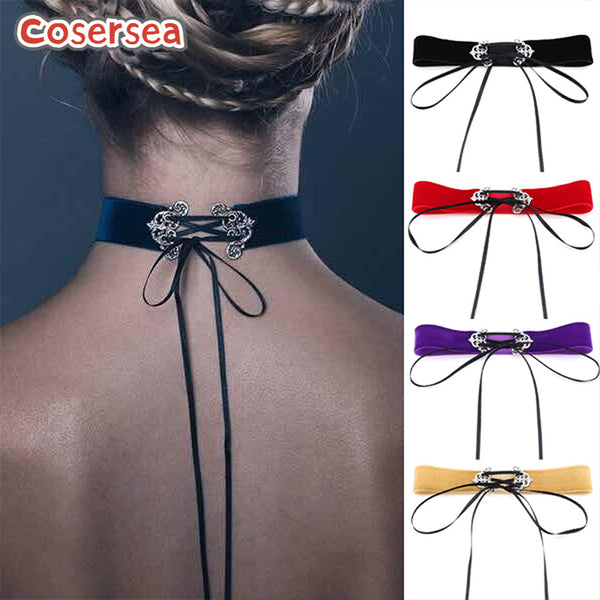 17 Colors European Fashion Wide Korean Velvet Neck Chain Hollowed Out Alloy Necklace