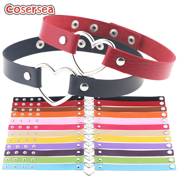 17 Colors Four Button Extended Edition Heart Shaped Collar Neck Strap Clavicle Necklace