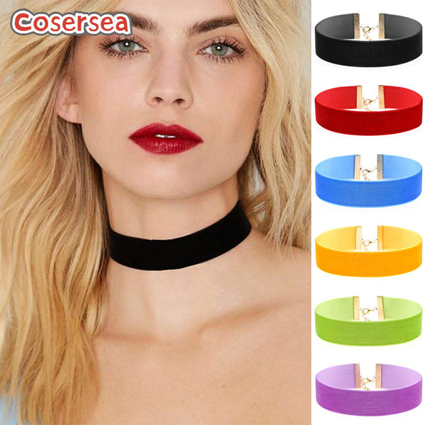 17 Colors Trendy Wide Velvet Ribbon Collar Necklace Neck Chain Cosplay Choker
