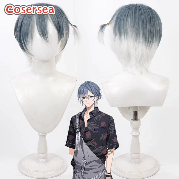 18TRIP Hachinoya Nagi 30cm Gray Mixed White Men Cosplay Wigs