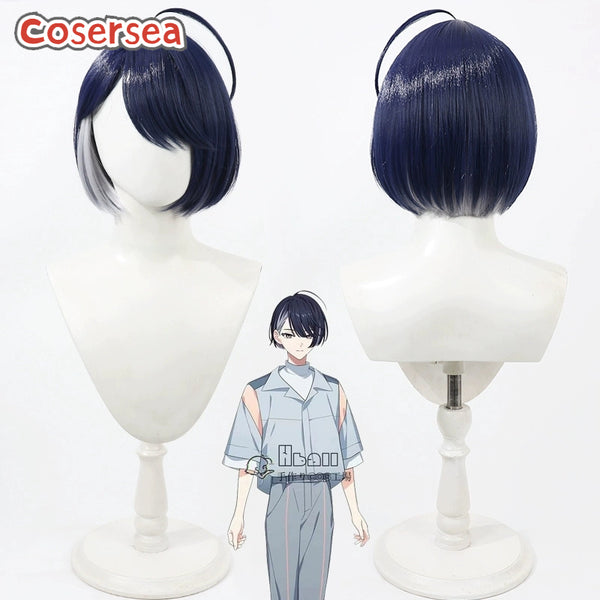 18TRIP Muneuji Kaguya 30cm Dark Blue Mixed Gray Cosplay Wigs
