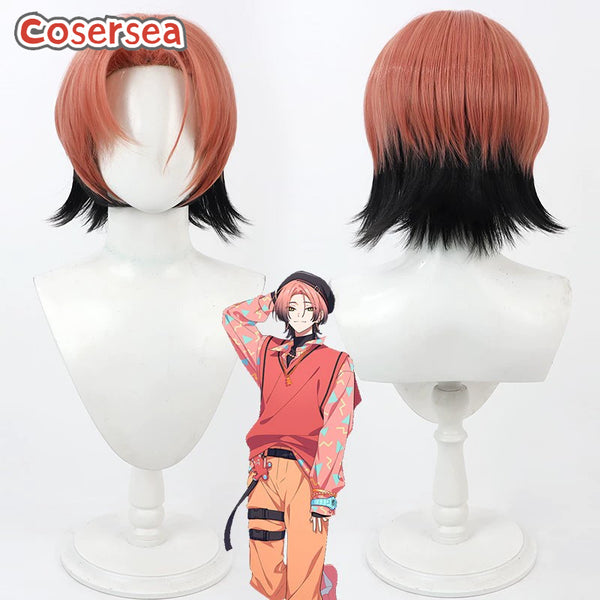 18Trip Chihiro Natsuyaki 30cm Orange Red Mixed Black Cosplay Wigs