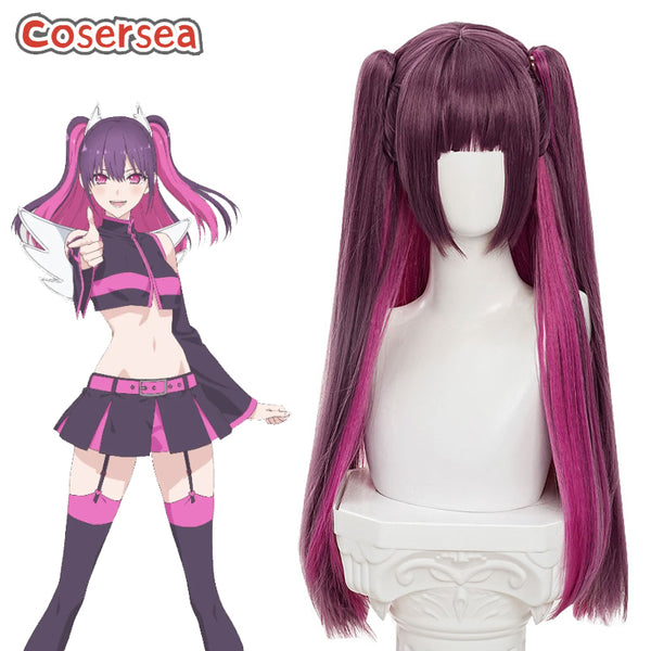 2.5 Dimensional Seduction Mikari Tachibana 65cm Purple Mixed Hot Pink Cosplay Wigs