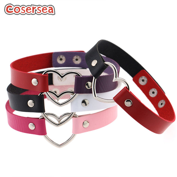 20 Colors Japanese Harajuku Street Girl Heart Heart Double Color Splicing Neck Collar Choker