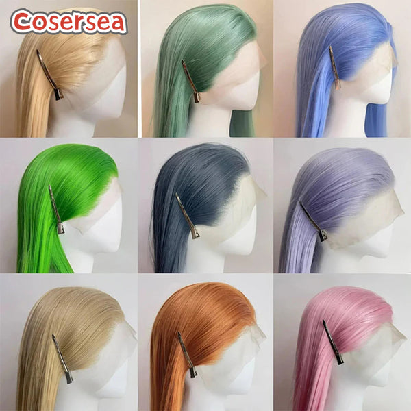 27 Colors Hand Hook 70cm Fashion Long Straight Lace Front Wigs