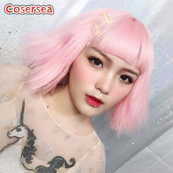 30cm Short Straight Pink Bobo Lolita Wigs