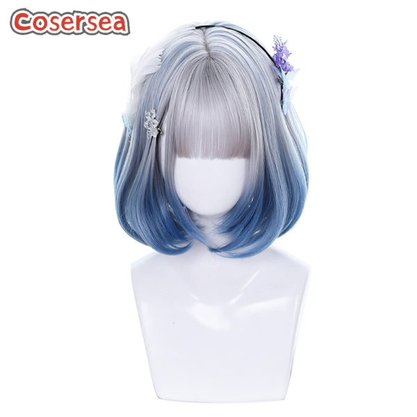 35cm Fashion Short Straight Gradient Color Bobo Lolita Wigs