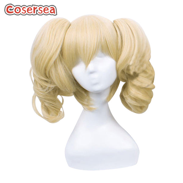 35cm Wavy Blonde Ponytail Wigs Fashion Anime Trendy Synthetic Hair