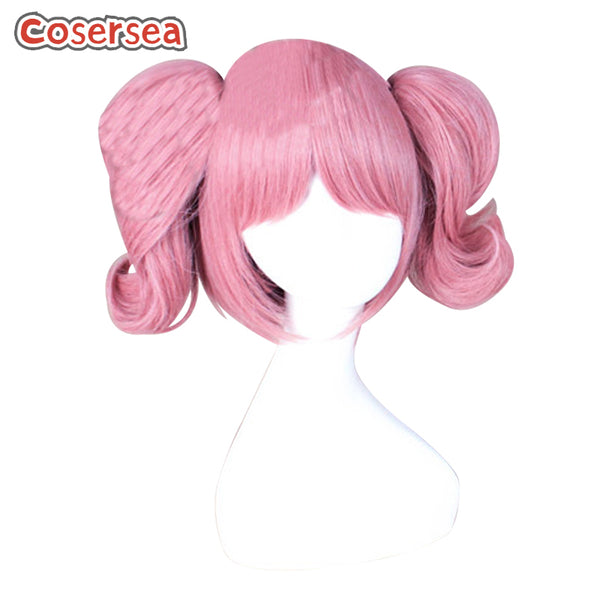 35cm Wavy Dark Pink Ponytail Wigs Trendy Synthetic Hair