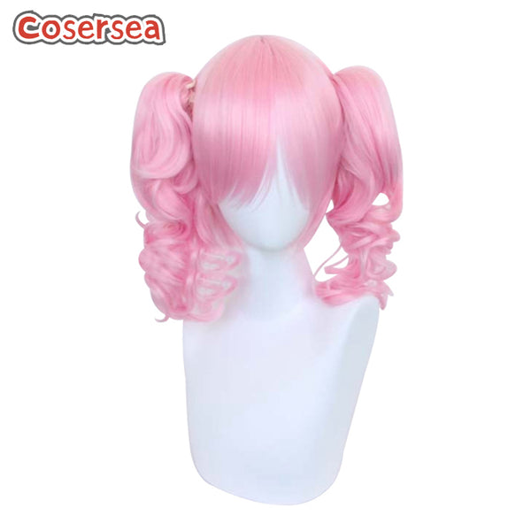 35cm Wavy Pink Ponytail Wigs Fashion Anime Trendy Synthetic Hair