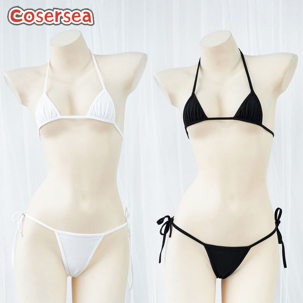 3 Colors Sexy Lingerie Silk Lace-up Little Bikini Ladies Mini Three-point Pajamas