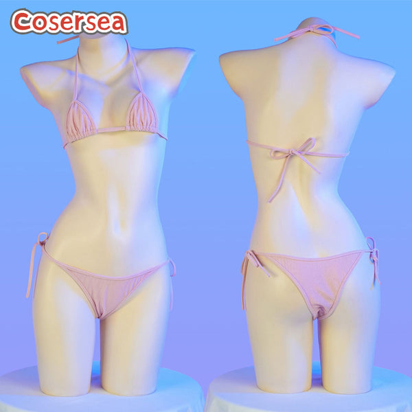 3 Colors Sexy Three-point Mini Bikini Knit Halter Lingerie Spice Pajamas