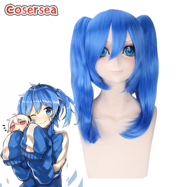 40cm Blue Ponytail Wigs Fashion Anime Cosplay Wigs