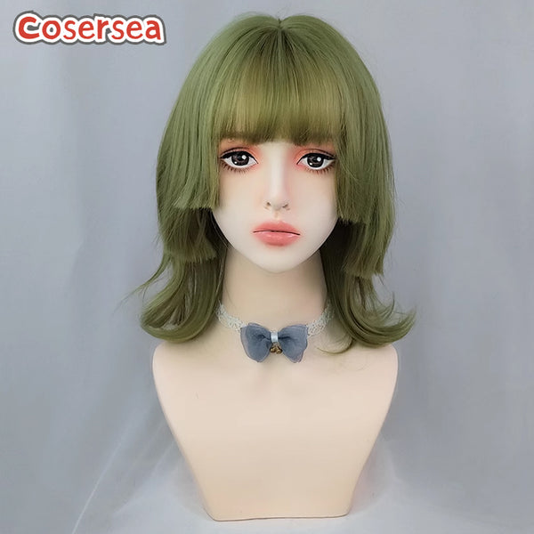 40cm Fashion Women Long Loose Wavy Green Lolita Wigs