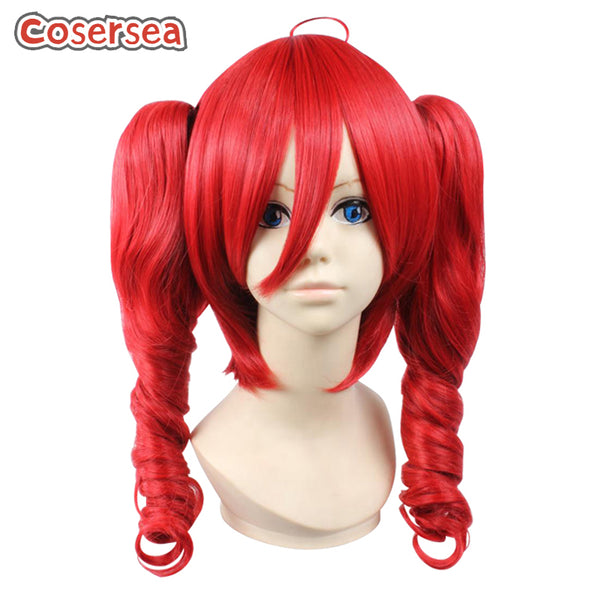 45cm Red Wavy Ponytail Wigs Fashion Anime Cosplay Wigs