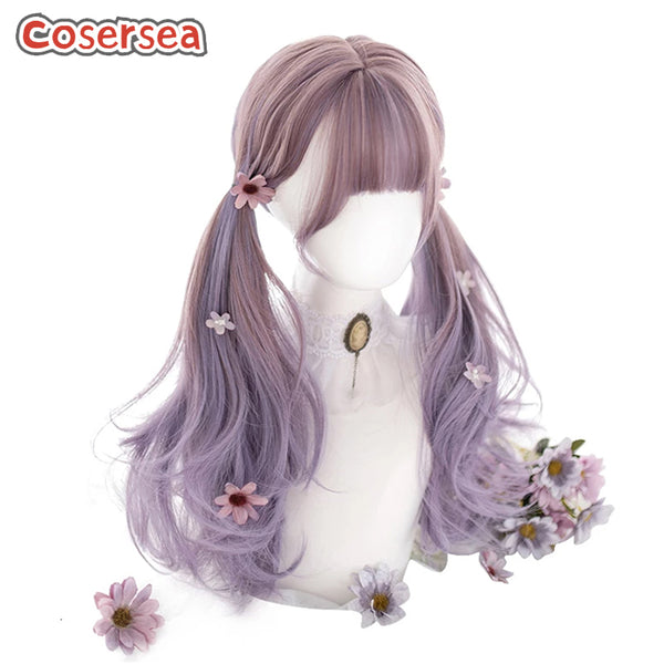 60cm Fashion Long Loose Wavy Mixed Purple Lolita Wigs