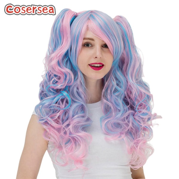 8 Colors 60cm Mixed Color Curly Ponytail Wigs