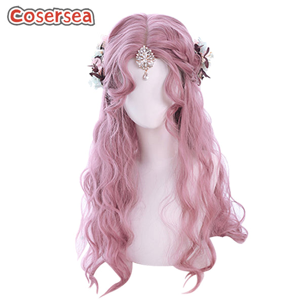 70cm Fashion Long Loose Wavy Pink Brown Lolita Wigs