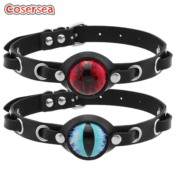 7 Colors Handmade PU Leather Devil Red Eye Collar Personalized Choker Accessories