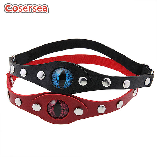 8 Colors Devil Pupil PU Leather Leg Ring Socks Red Pupil Blue Eyes Riveted Elastic Socks