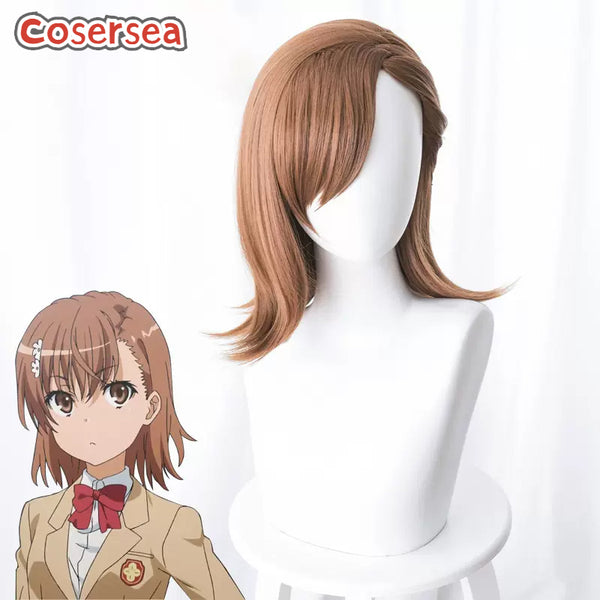 A Certain Magical Index Misaka Mikoto 35cm Brown Cosplay Wigs