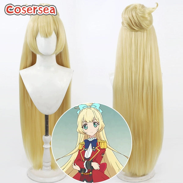 Aikatsu Stars! Shiratori Hime 100cm Blonde Cosplay Wigs With Buns