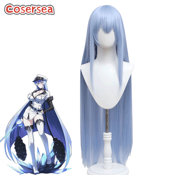Akame Ga Kill! Esdeath 100cm Long Light Blue Cosplay Wigs