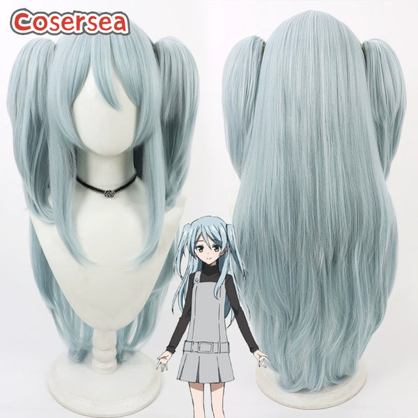 Akuma no Riddle Kirigaya Hitsugi 70cm Light Blue Ponytail Cosplay Wigs