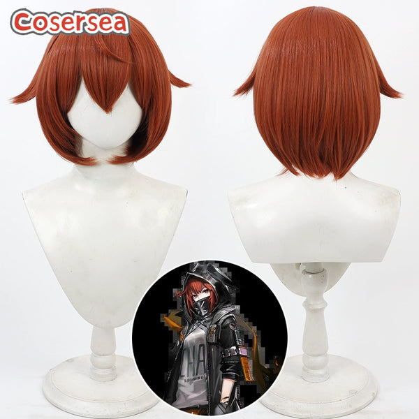 Arknights Crownslayer 30cm Short Orange Red Bobo Cosplay Wigs