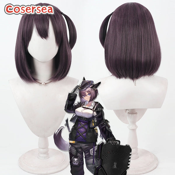 Arknights Dur-nar 30cm Purple Bobo Cosplay Wigs