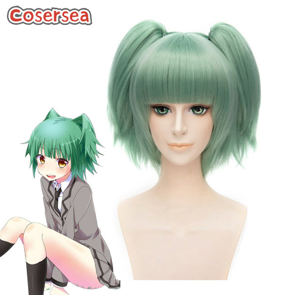 Assassination Classroom Kayano Kaede Green Ponytail Wigs