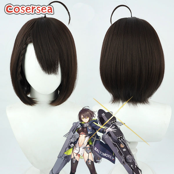 Azur Lane Baltimore 38cm Short Brown Bobo Cosplay Wigs
