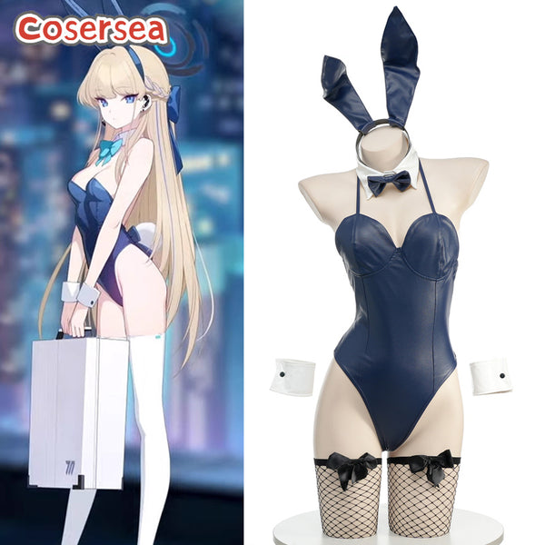 Azur Lane Blue Archive Asuma Toki Dark Blue Bunny Women Dress Pajamas